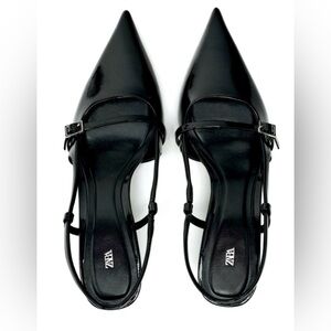 Zara Buckle Strap Slingback Shoe size 37